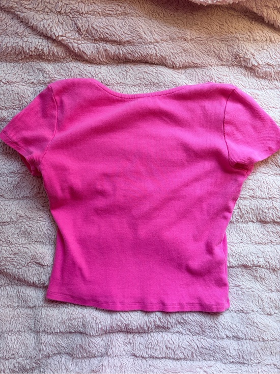 Zine Clothing Tops - Zine Pink Ribbed Open-Back Crop Top | Cotton & Spandex | Large | EUC